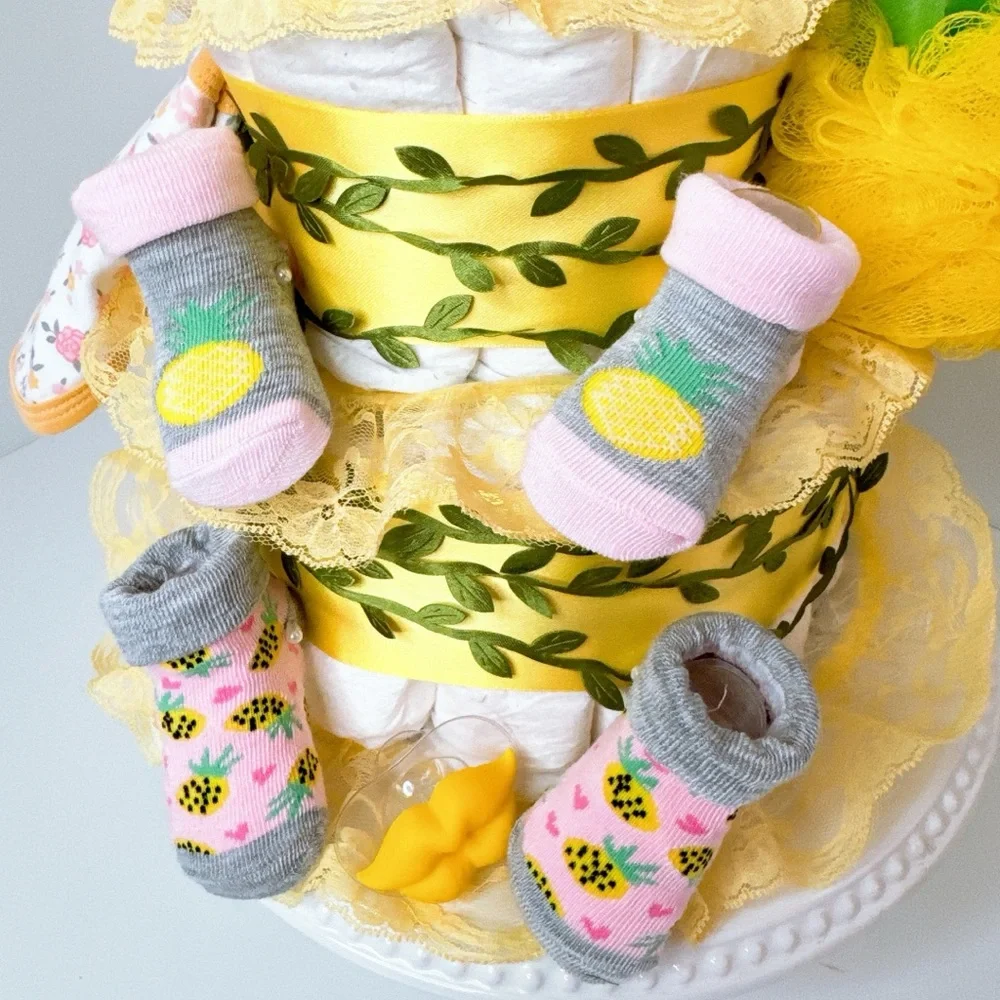 Pineapple Diaper Cake, Fruit Baby Shower